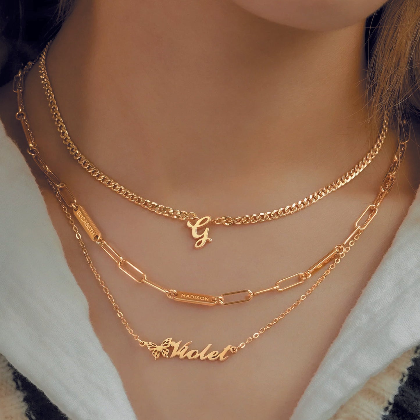 chunky initial necklace