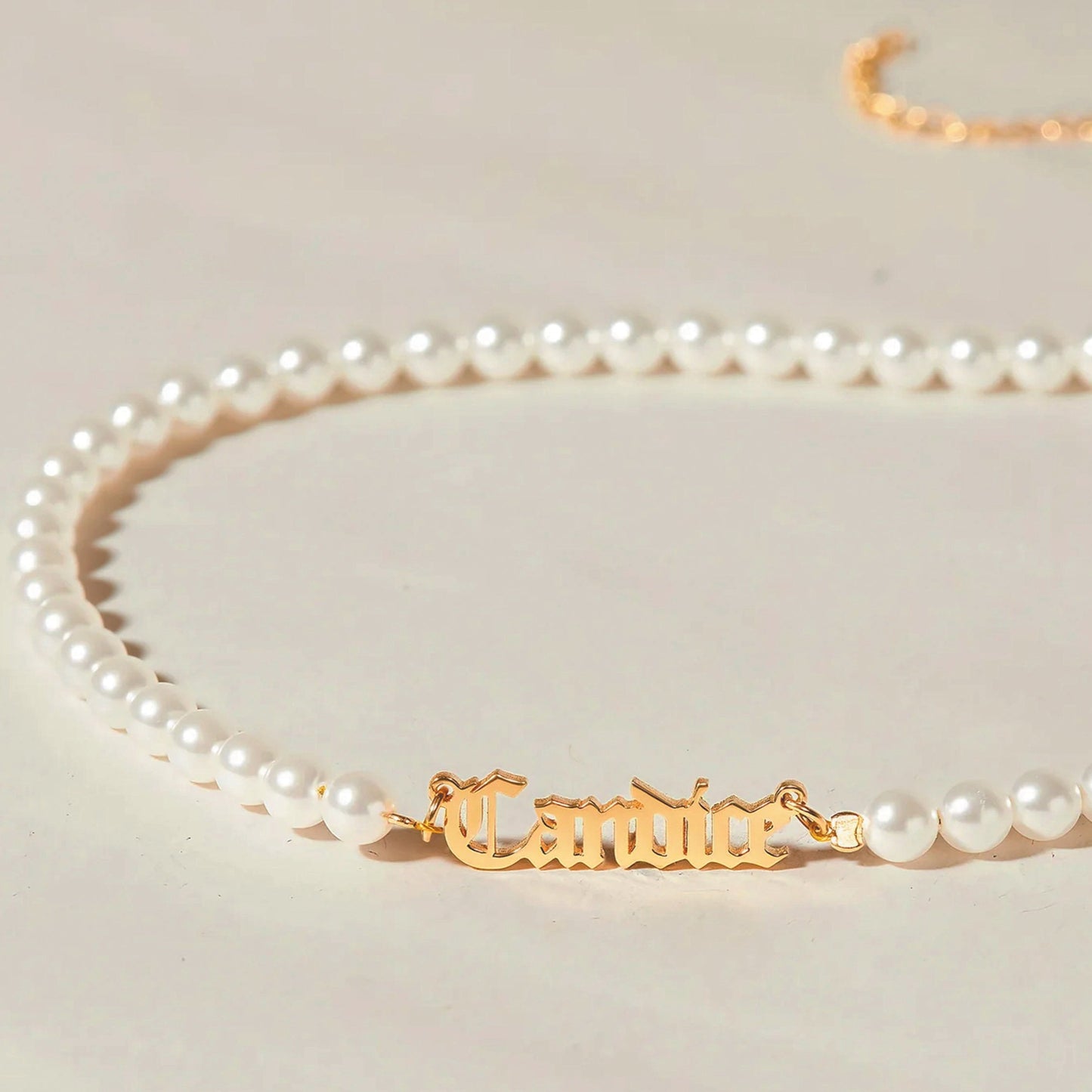 old english name necklace pearls
