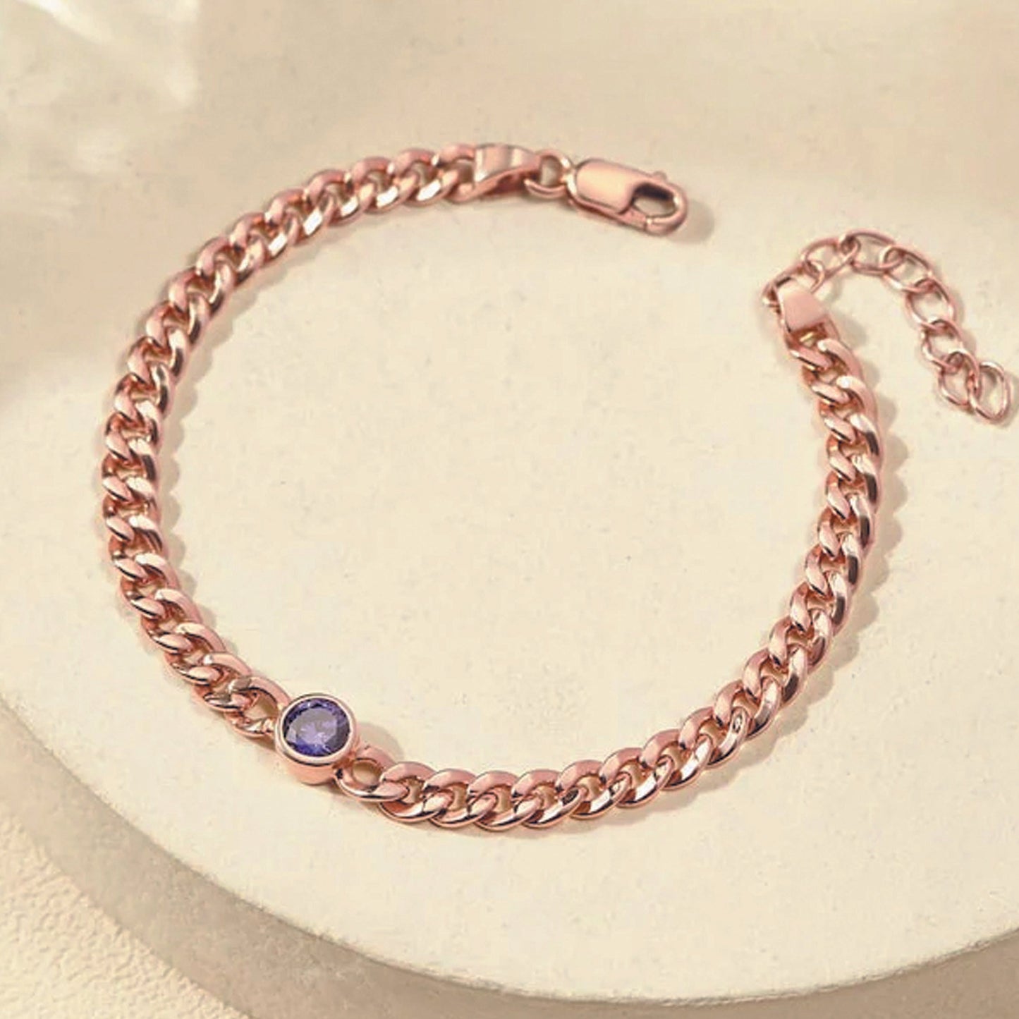 rose gold birthstone bracelet