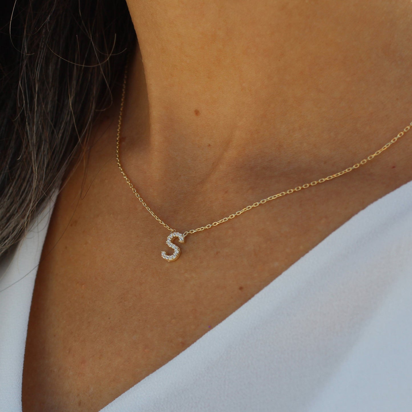 Pavé Initial Necklace