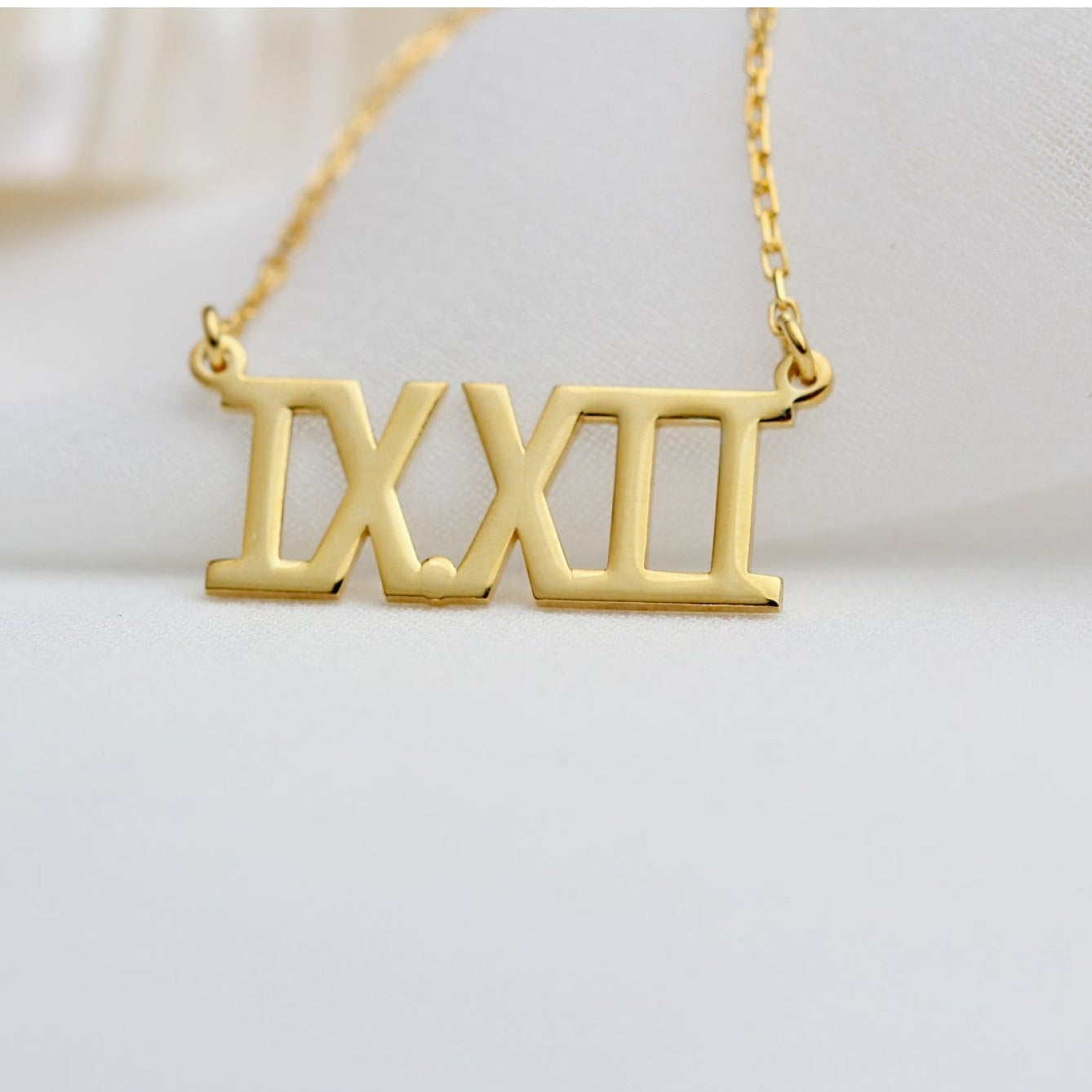 Roman Numerals Date Necklace