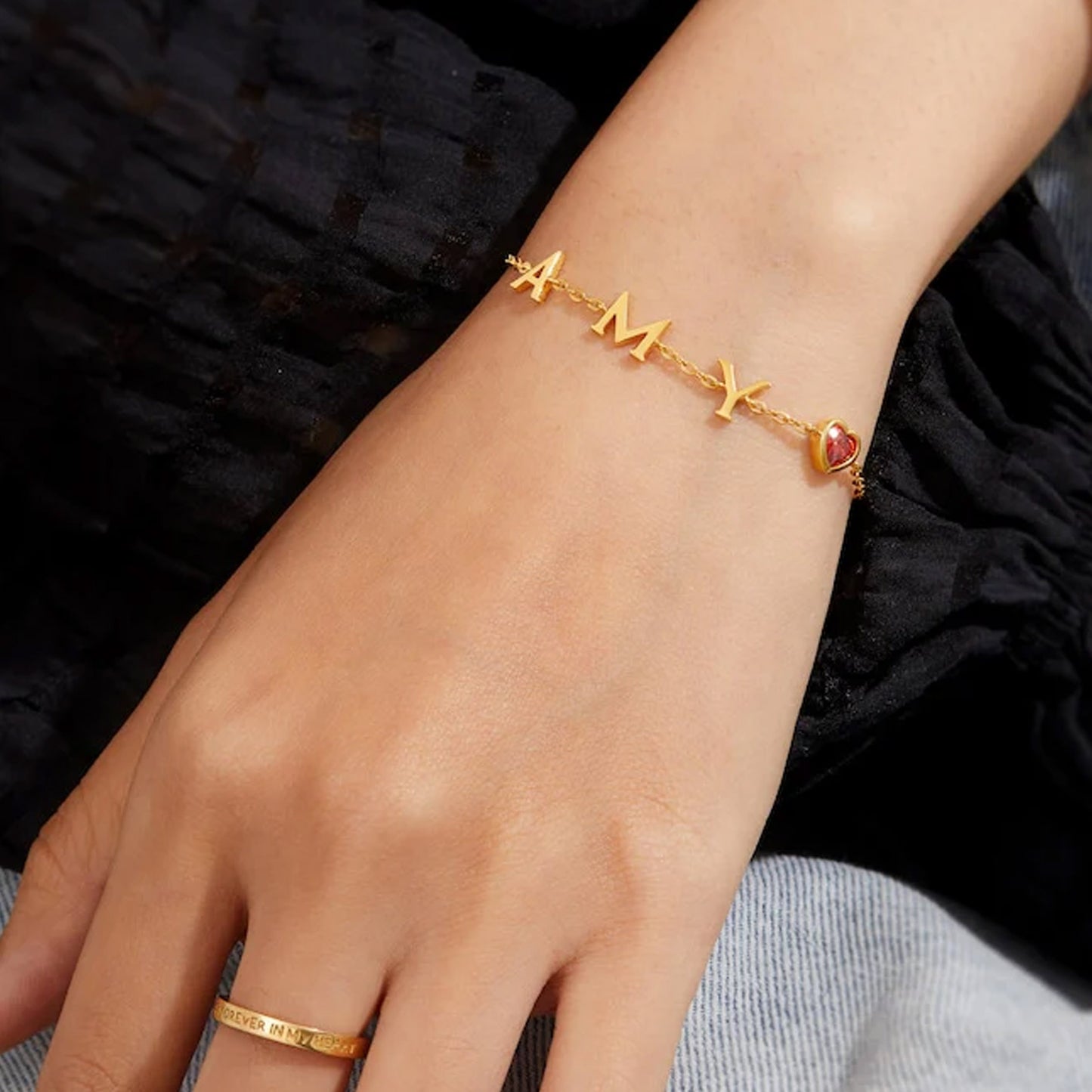 custom name birthstone bracelet