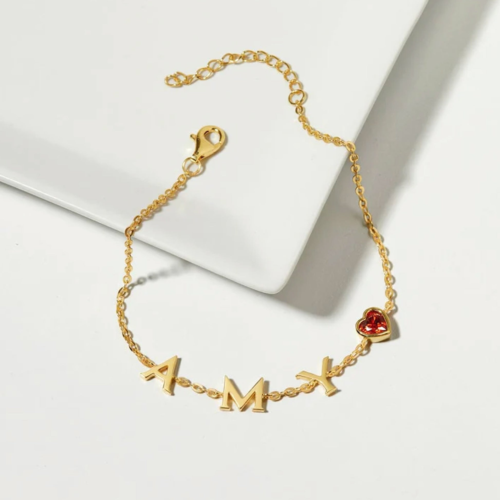 gold name birthstone braelet