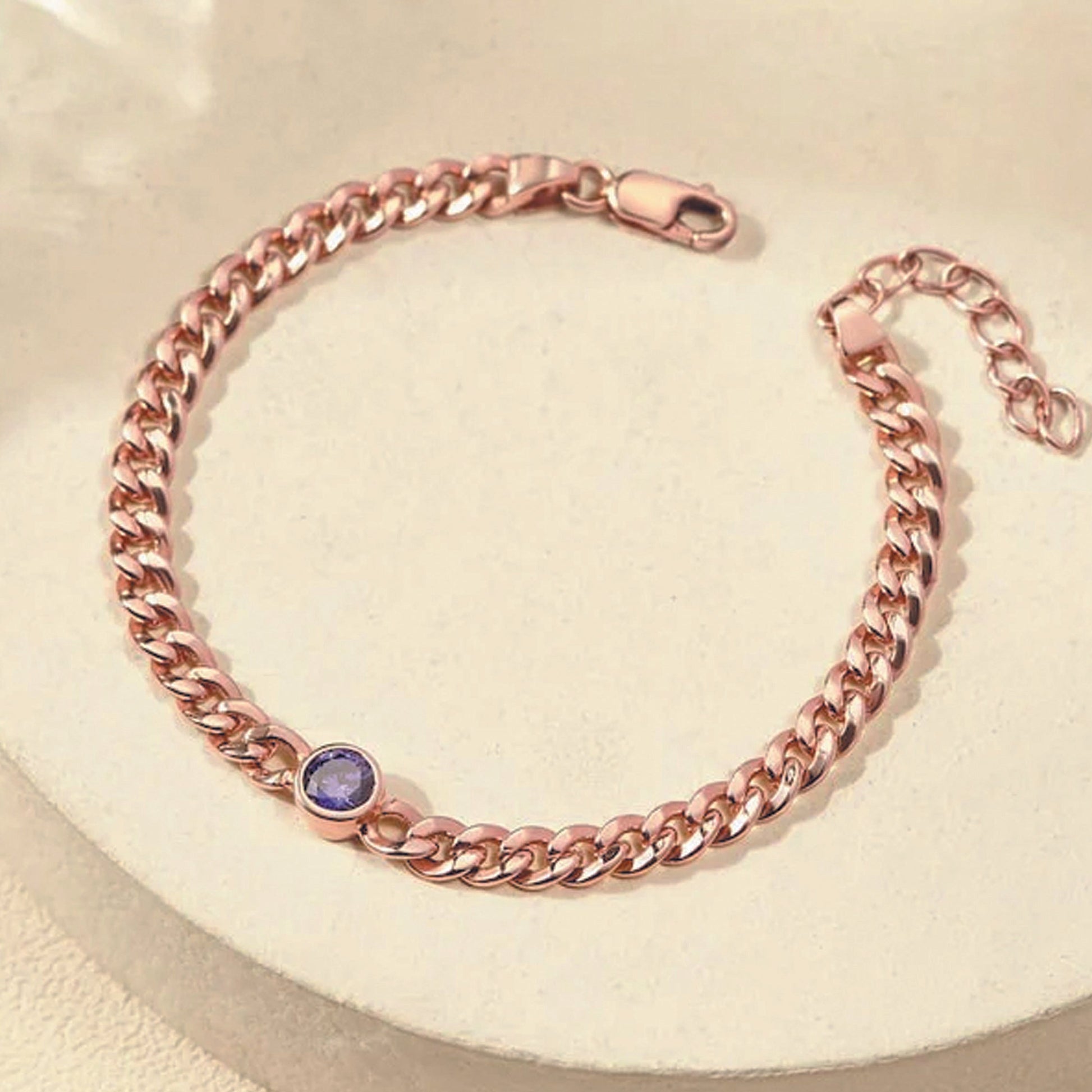rose gold birthstone bracelet
