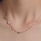 sideways initial birthstone necklace