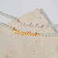 silver pearl name necklace