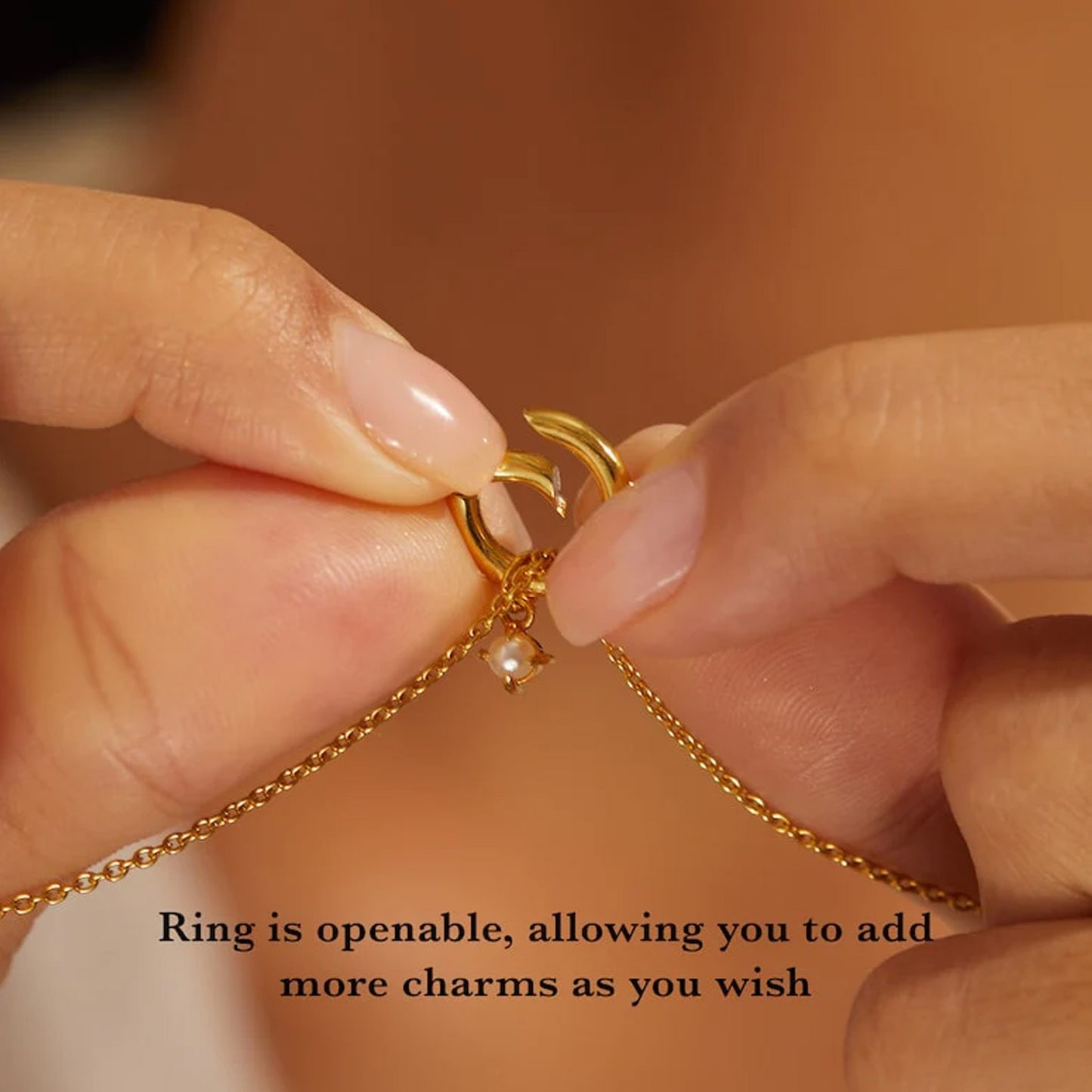 an image showing how to add extra charms to necklace