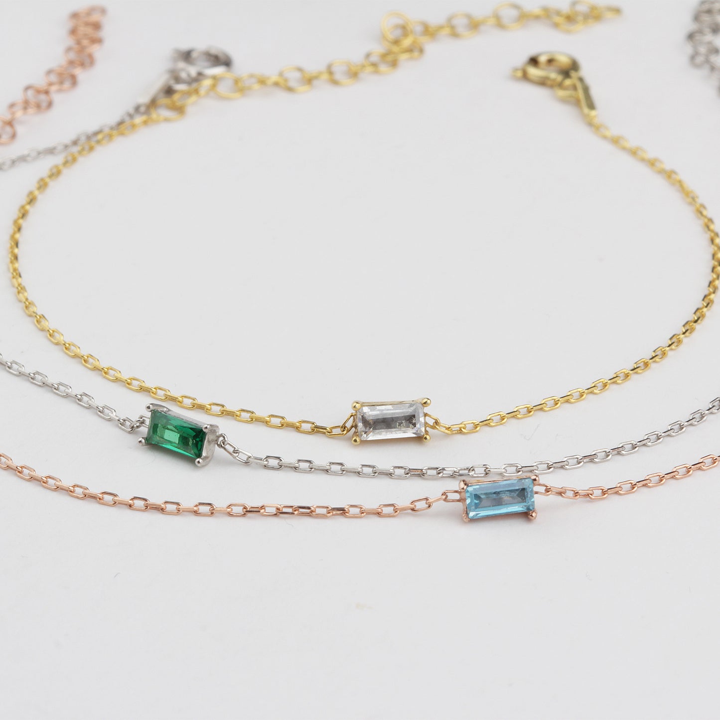 Baguette Birthstone Bracelet