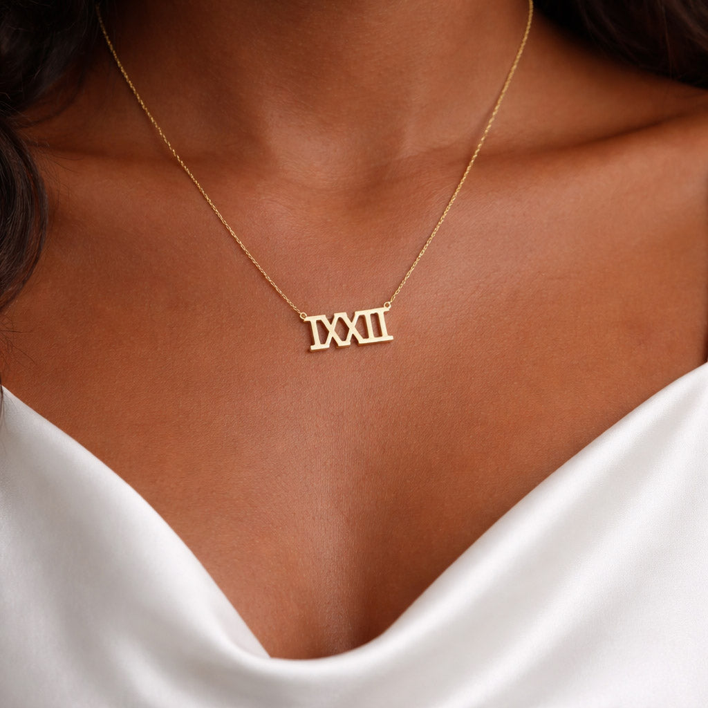 Roman Numerals Date Necklace